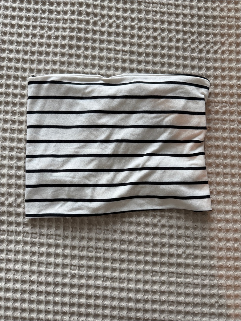 American Eagle Outfitters White and Black Striped Tube Tube Top